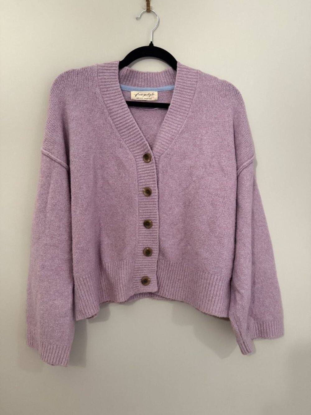 NEW Free People Cool of the Night Cardigan Lilac Purple Size XS [jb] - Picture 5 of 8